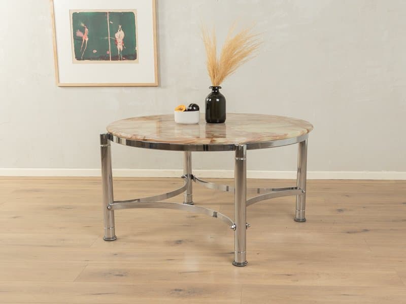 Coffee Table, brown onyx, stainless steel, Germany, 1970s. - 284756