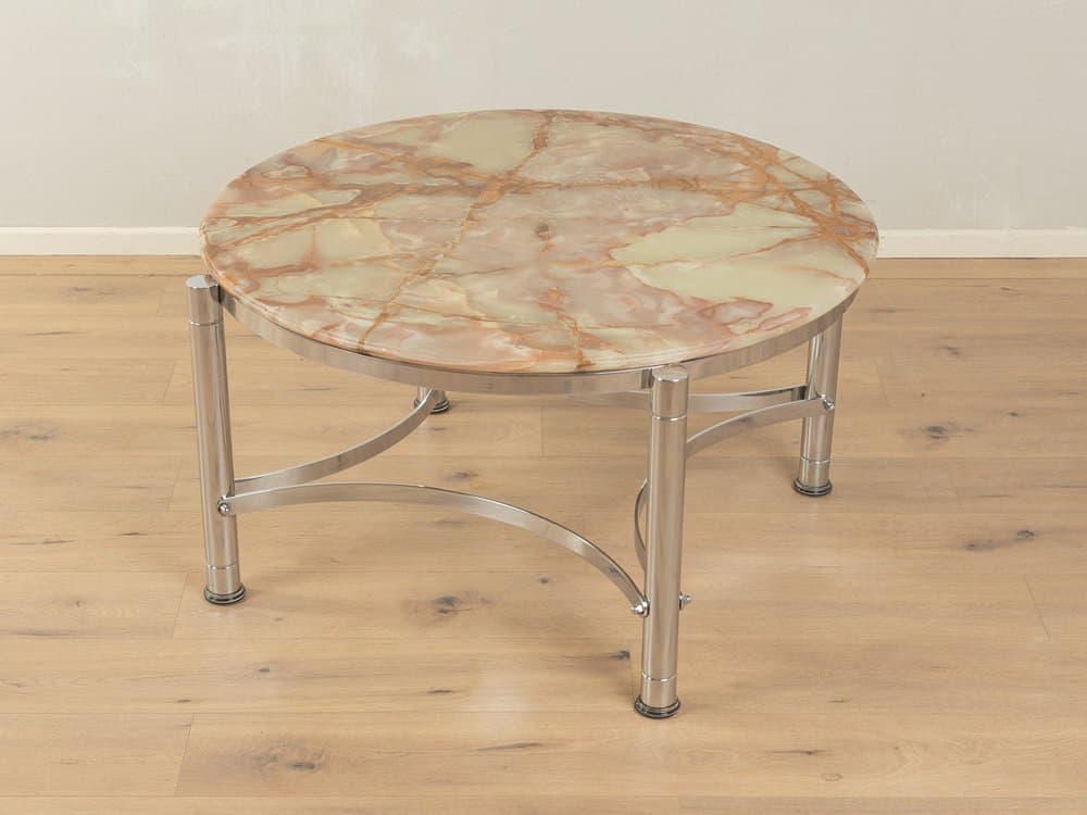 Coffee Table, brown onyx, stainless steel, Germany, 1970s. - 284757