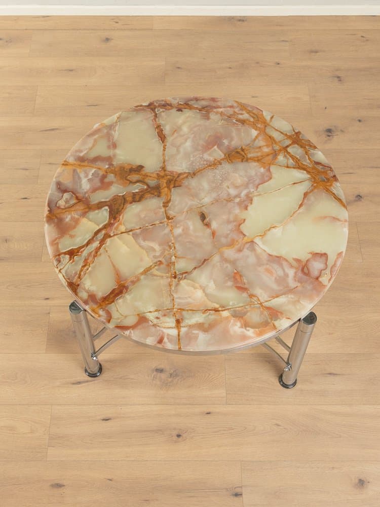 Coffee Table, brown onyx, stainless steel, Germany, 1970s. - 284752