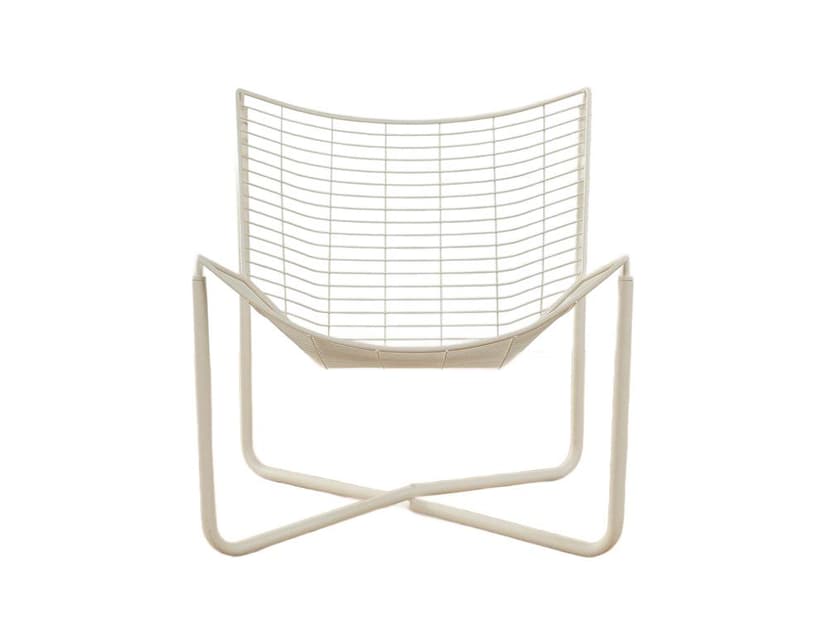 Fotel Järpen, metal biały, proj. N. Gammelgaard, Ikea, Szwecja, lata 80.