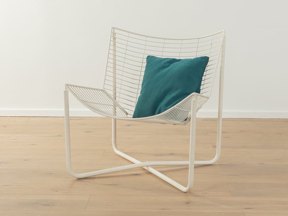 Fotel Järpen, metal biały, proj. N. Gammelgaard, Ikea, Szwecja, lata 80. - 284735