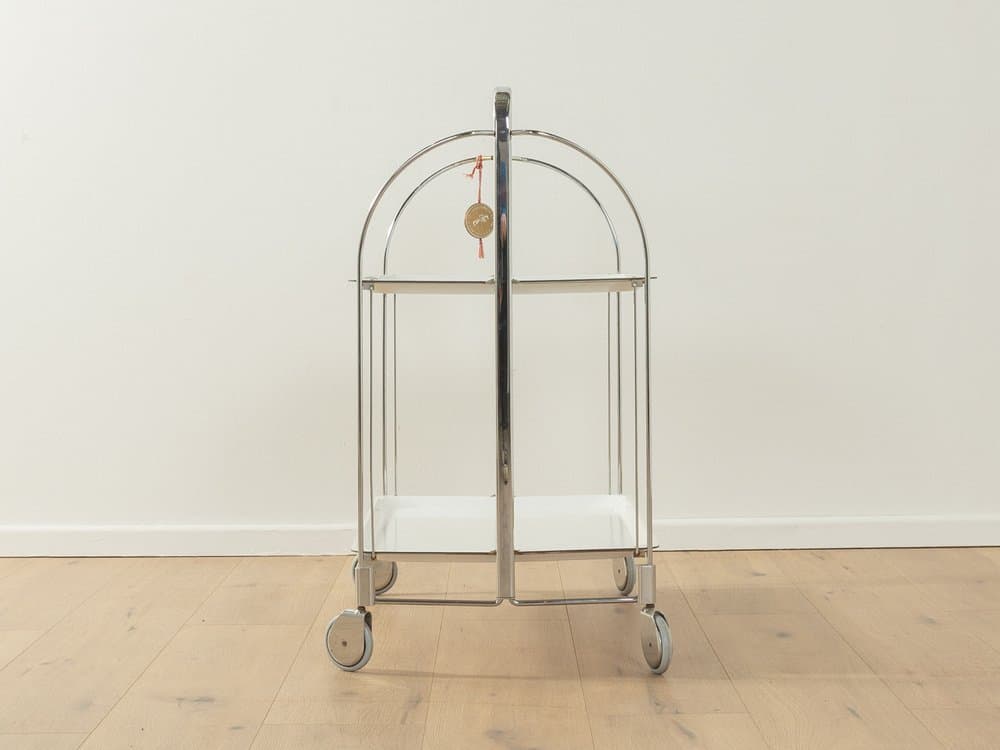 Wózek barowy Dinett, biały, stal nierdzewna, Niemcy, lata 70. - 284717