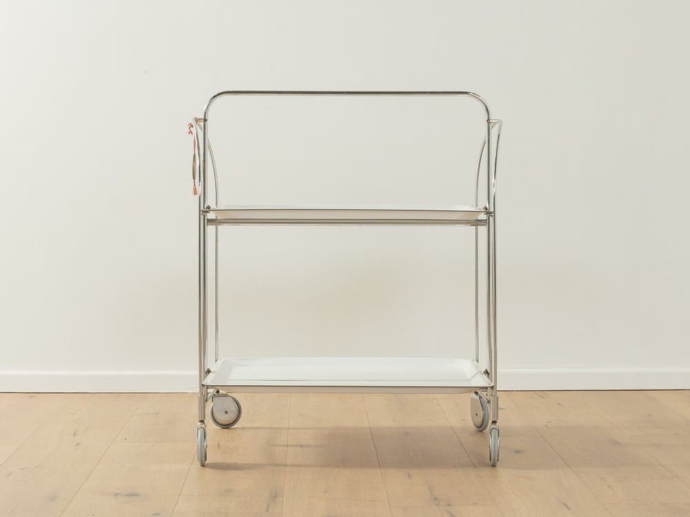 Wózek barowy Dinett, biały, stal nierdzewna, Niemcy, lata 70. - 284712