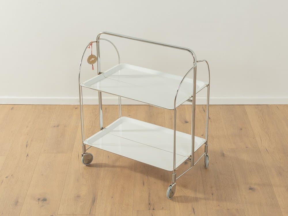 Wózek barowy Dinett, biały, stal nierdzewna, Niemcy, lata 70. - 284720