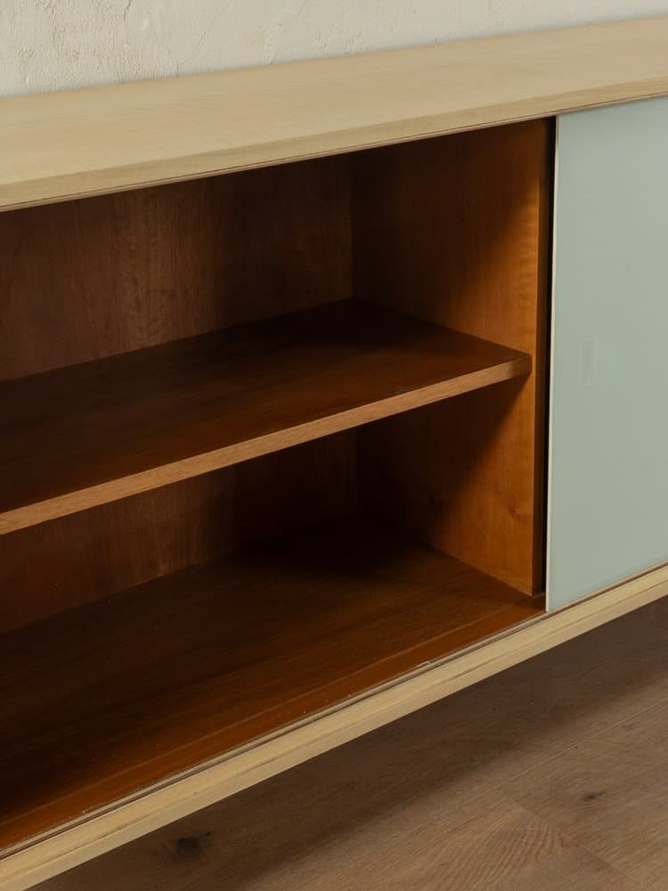 Sideboard, brązowy, orzech, szkło, stal, Niemcy, lata 60. - 284640