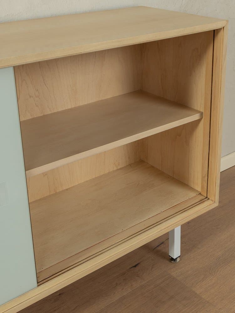 Sideboard, brązowy, orzech, szkło, stal, Niemcy, lata 60. - 284639