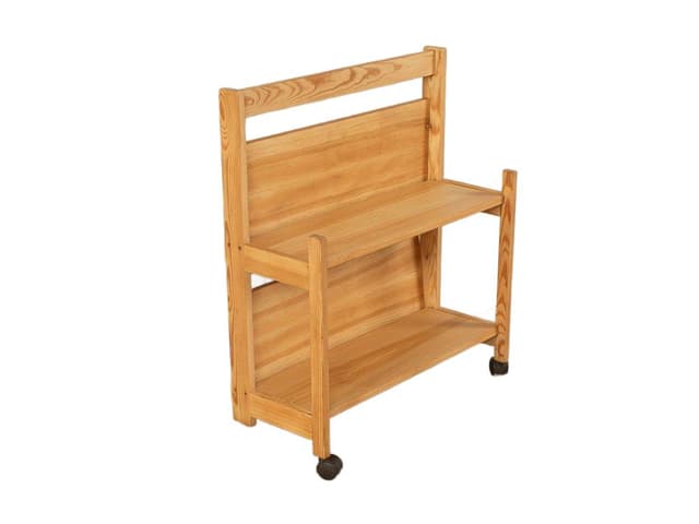 Barek na kółkach, brązowy, sosna, Szwecja, lata 80. - WYMIARY