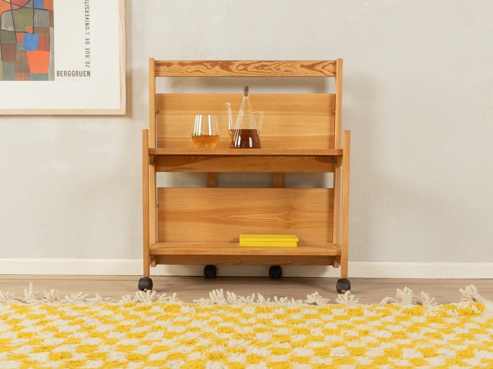 Barek na kółkach, brązowy, sosna, Szwecja, lata 80. - 284619