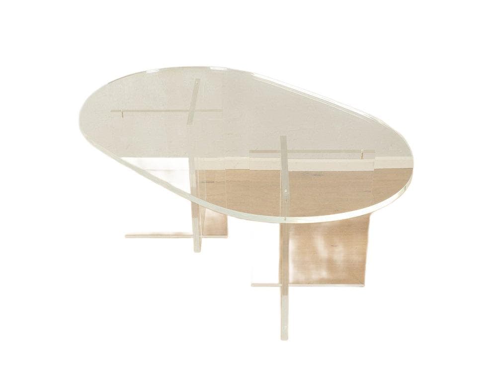 Coffee table, transparent acrylic, Germany, 1960s.