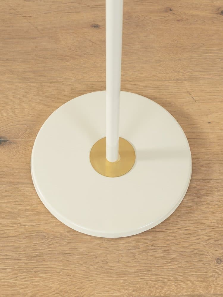 Stojący wieszak na ubrania Stummer Servant, metal biały, mosiądz, skóra, Niemcy, lata 50. - 284488