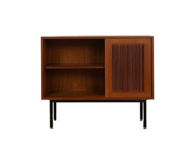 Komoda, brązowy teak, proj. H. Riestenpatt, Niemcy, lata 60. - WYMIARY