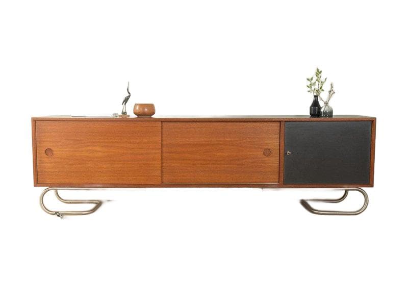 Sideboard, teak brązowy, proj. L. Wegner, Niemcy, lata 60.