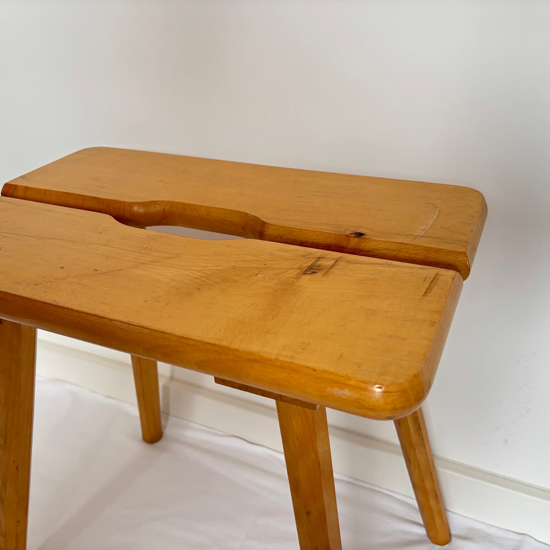 Stołek skandynawski, buk brązowy, Dania, lata 80. - 287093