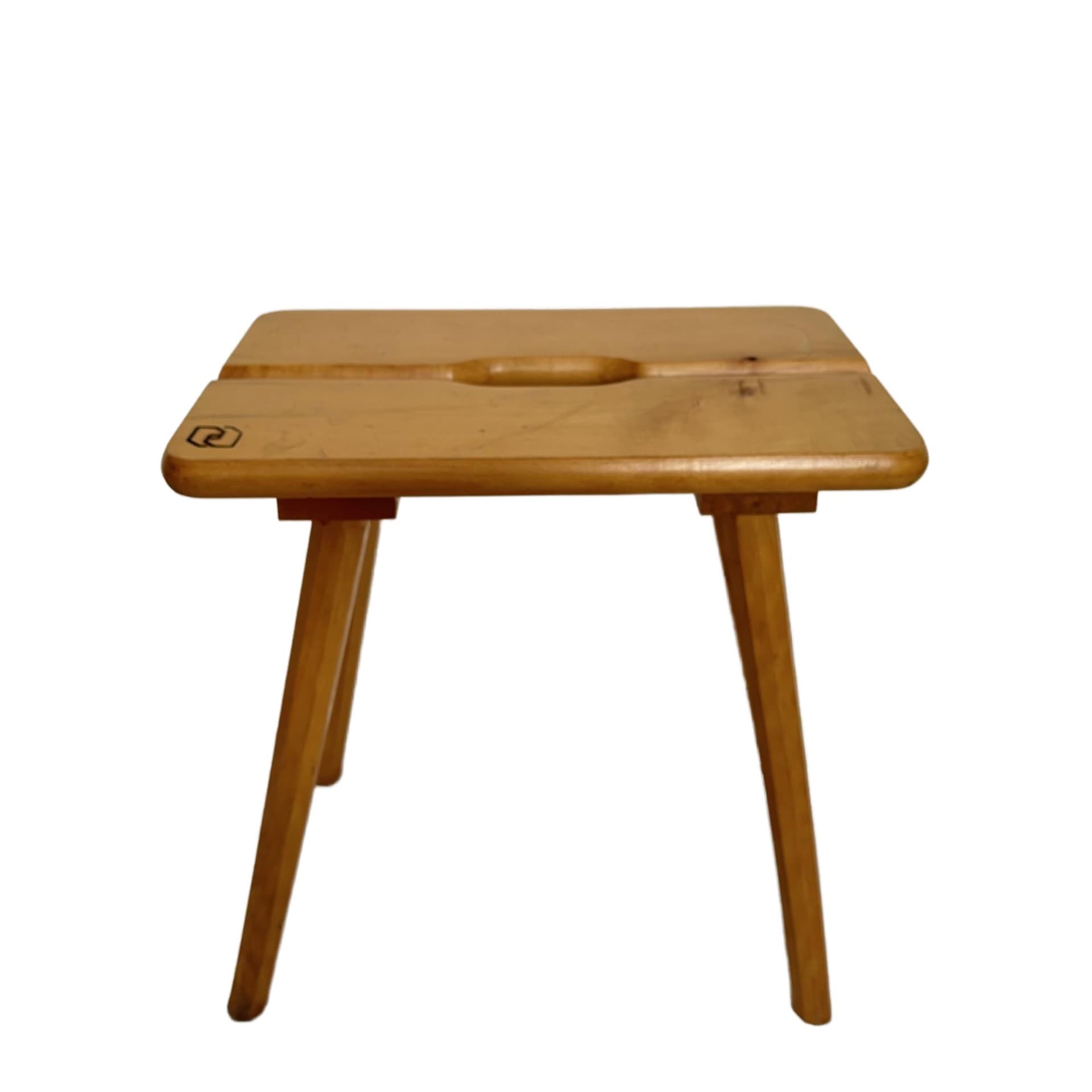 Stołek skandynawski, buk brązowy, Dania, lata 80.