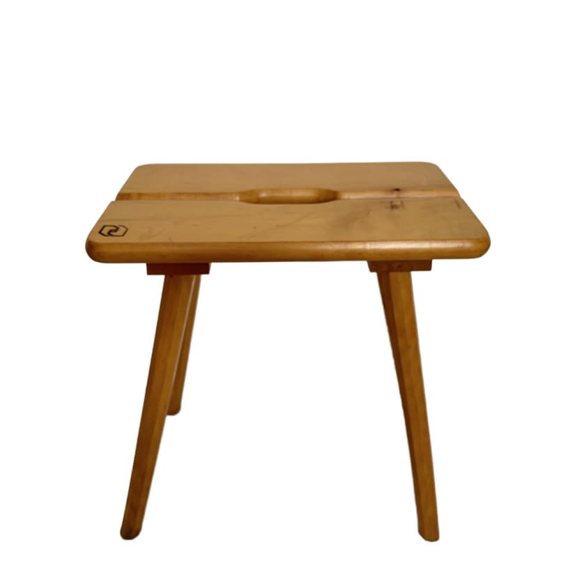 Stołek skandynawski, buk brązowy, Dania, lata 80.