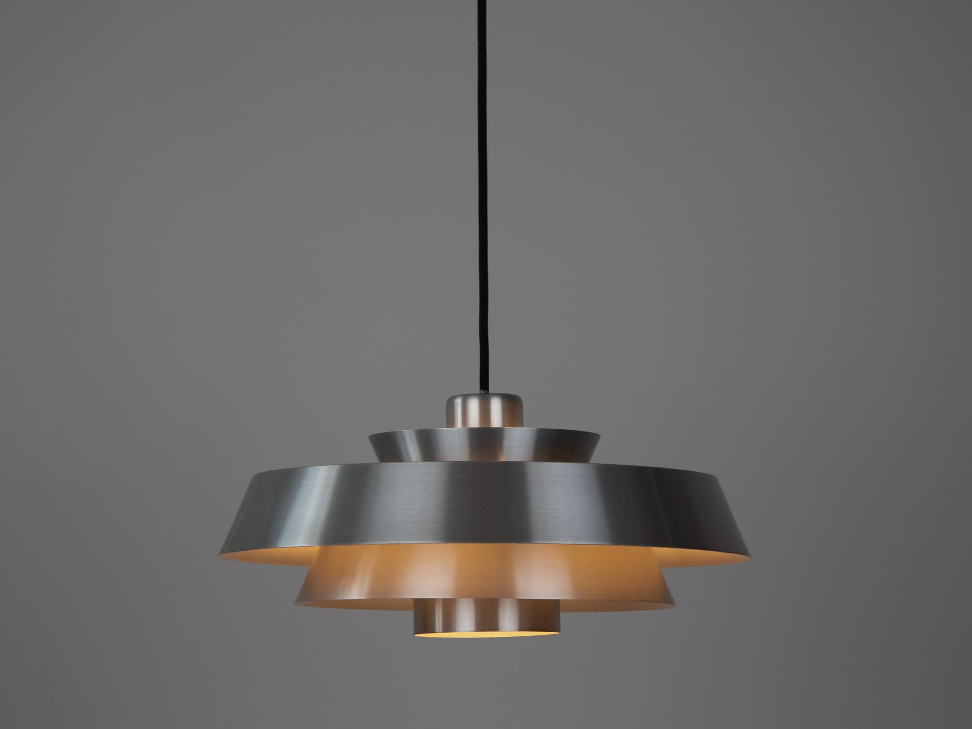 Lampa wisząca Nova, srebrny, aluminium, proj. J. Hammerborg, Fog & Morup, Dania, lata 60. - 287147