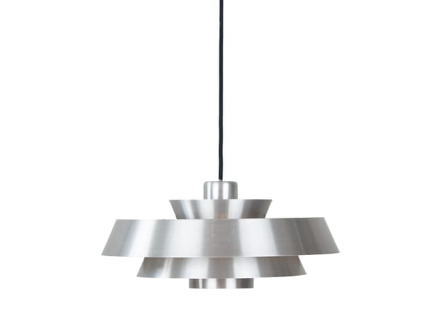Lampa wisząca Nova, srebrny, aluminium, proj. J. Hammerborg, Fog & Morup, Dania, lata 60. - WYMIARY