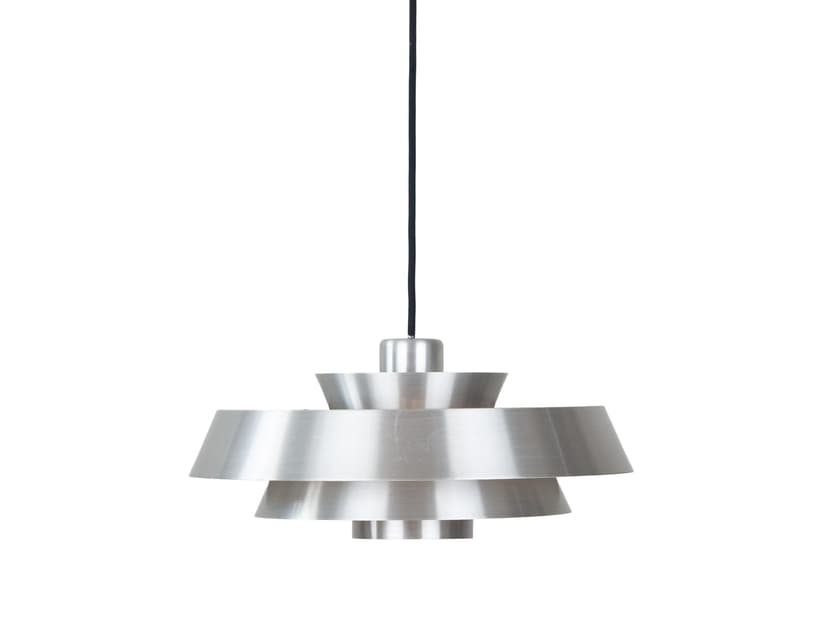 Lampa wisząca Nova, srebrny, aluminium, proj. J. Hammerborg, Fog & Morup, Dania, lata 60.