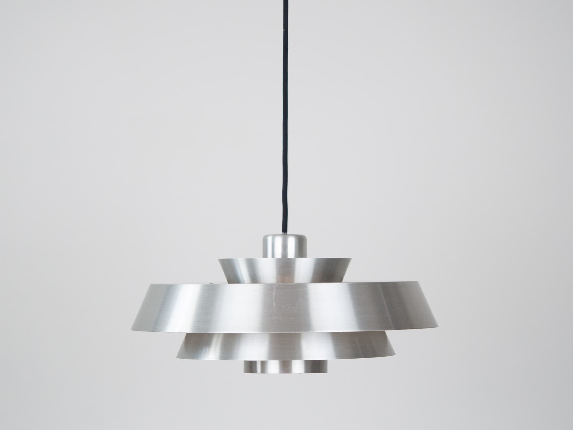 Lampa wisząca Nova, srebrny, aluminium, proj. J. Hammerborg, Fog & Morup, Dania, lata 60. - 287145