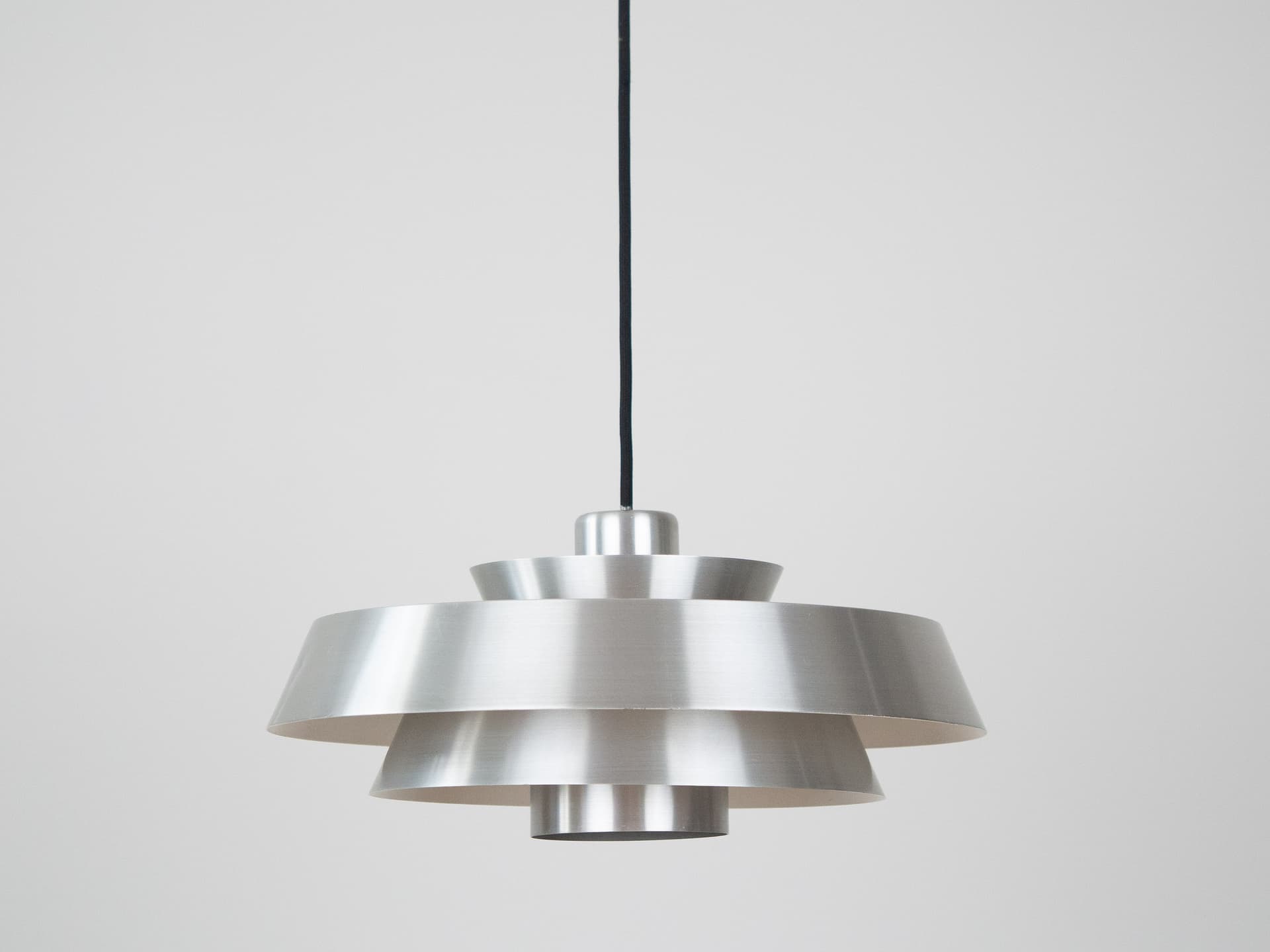 Lampa wisząca Nova, srebrny, aluminium, proj. J. Hammerborg, Fog & Morup, Dania, lata 60. - 287148