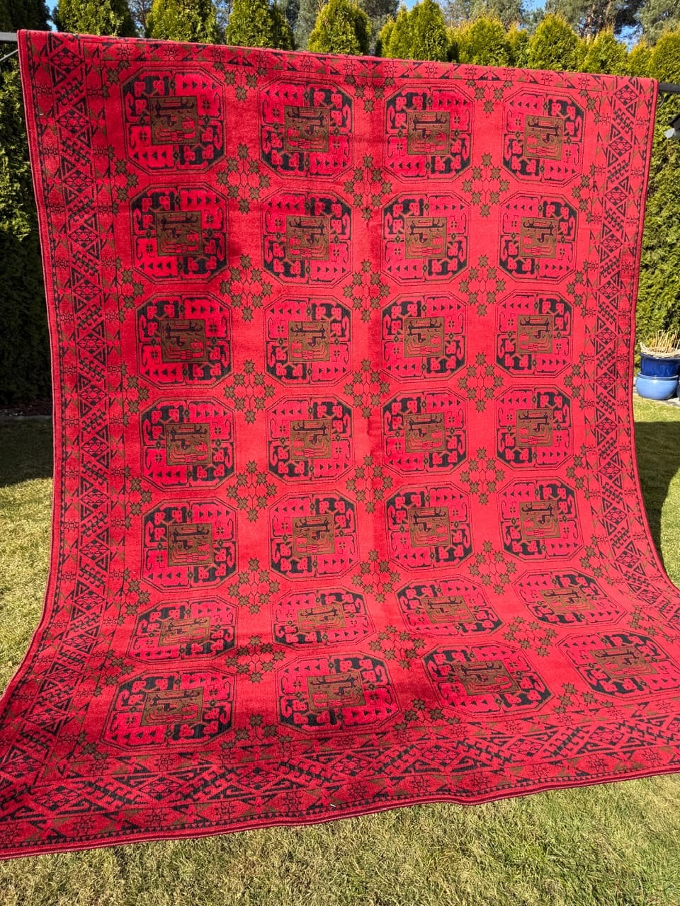 Dywan Afgan, 330x245 cm, wełna czerwona, Niemcy - 287164