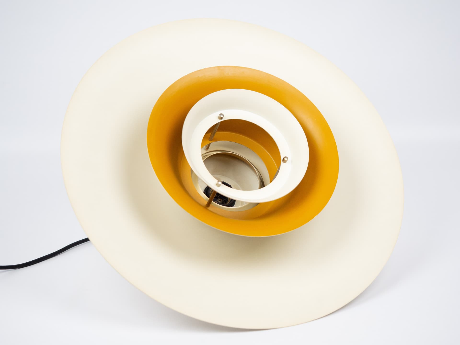 Lampa wisząca, złoty, aluminium, proj. B. Nordsted, Dania, lata 70. - 287206