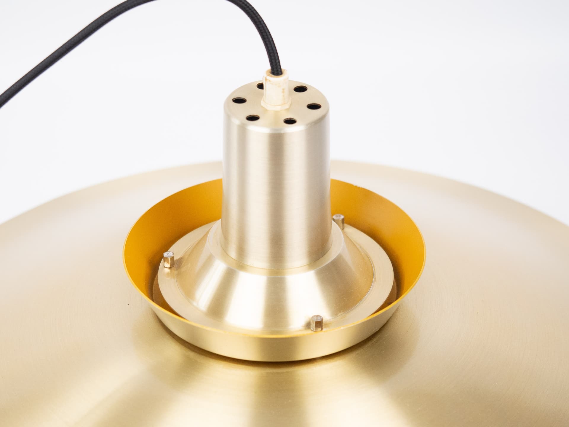 Lampa wisząca, złoty, aluminium, proj. B. Nordsted, Dania, lata 70. - 287203