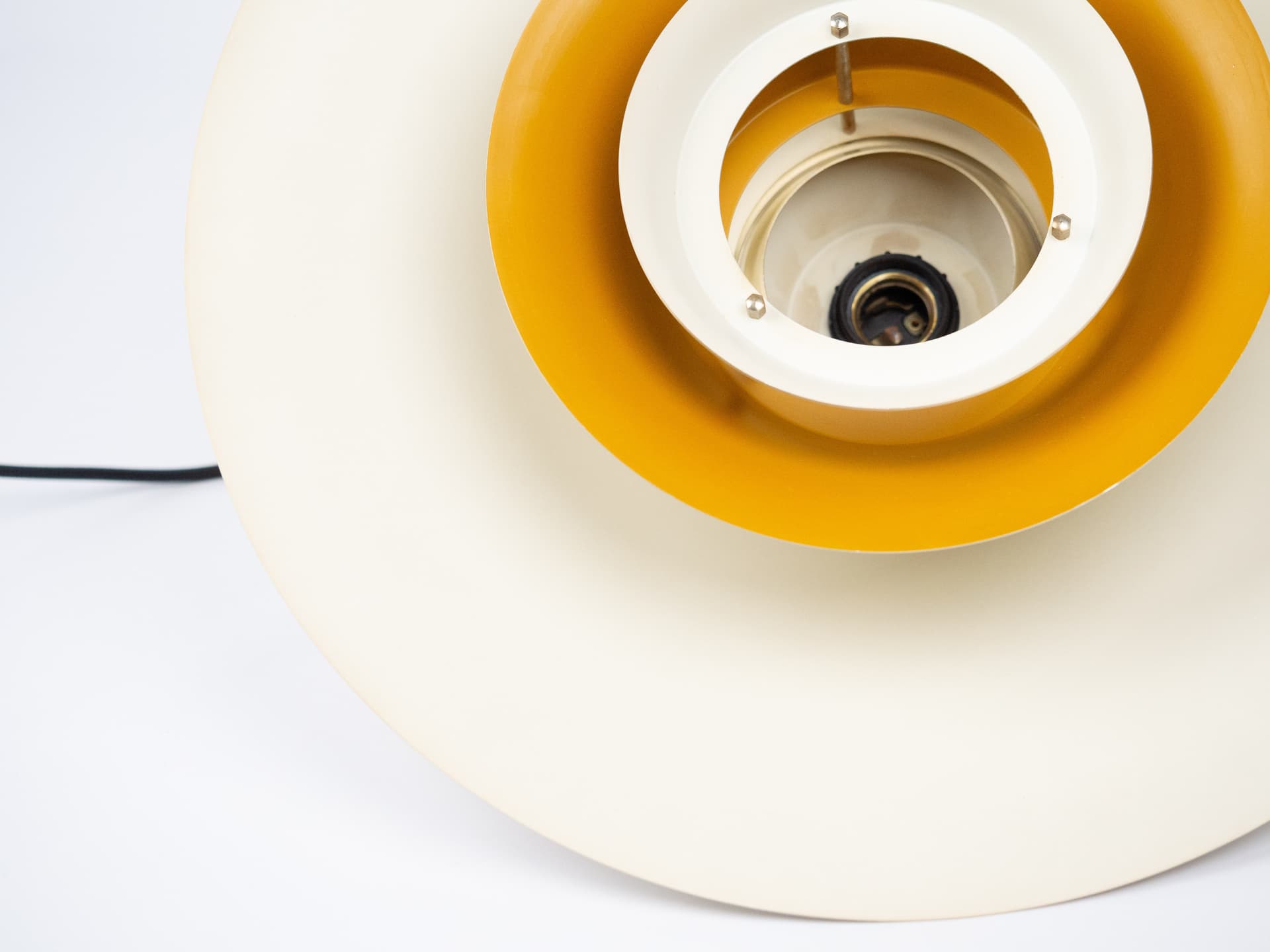 Lampa wisząca, złoty, aluminium, proj. B. Nordsted, Dania, lata 70. - 287209