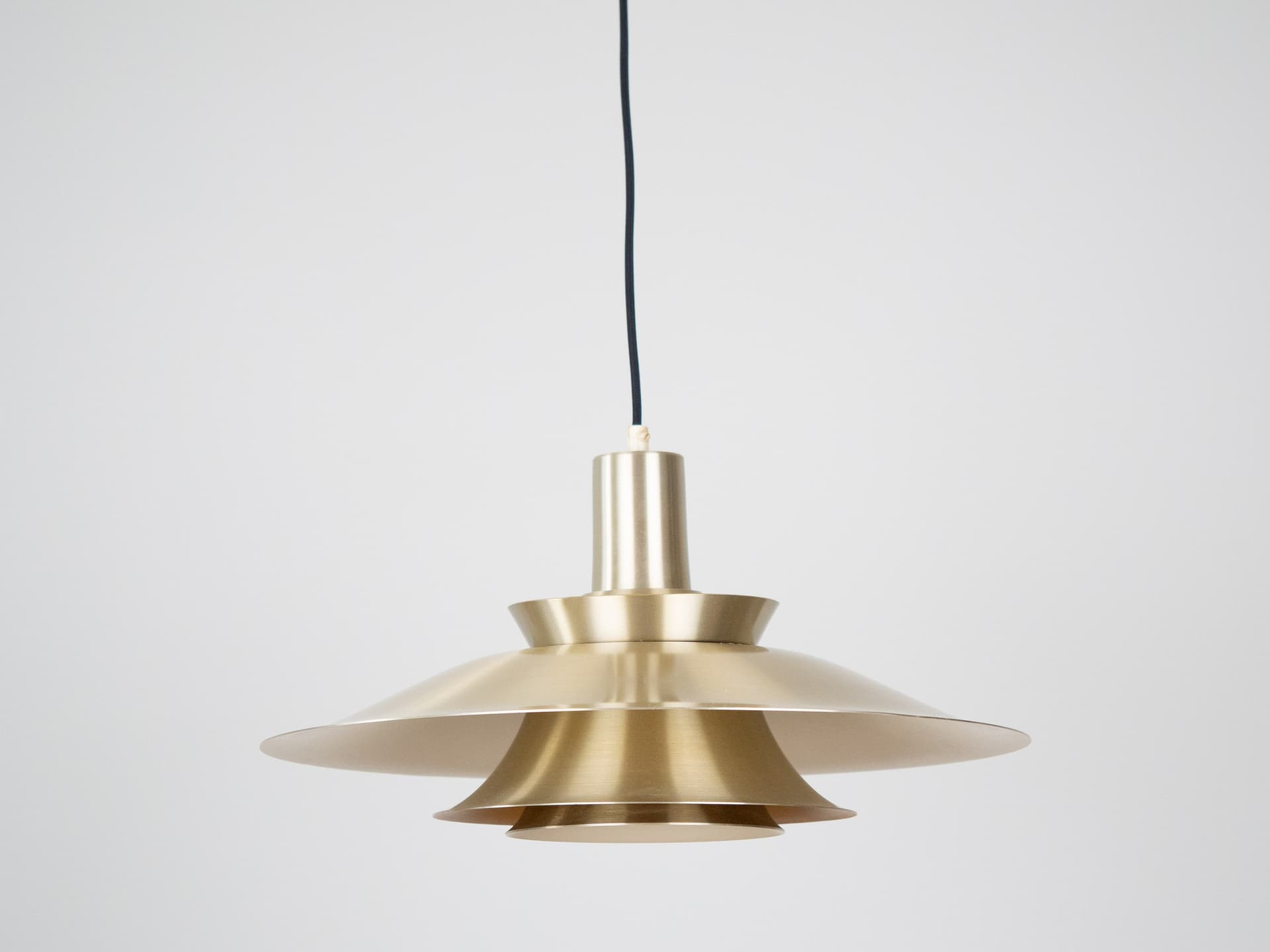 Lampa wisząca, złoty, aluminium, proj. B. Nordsted, Dania, lata 70. - 287201