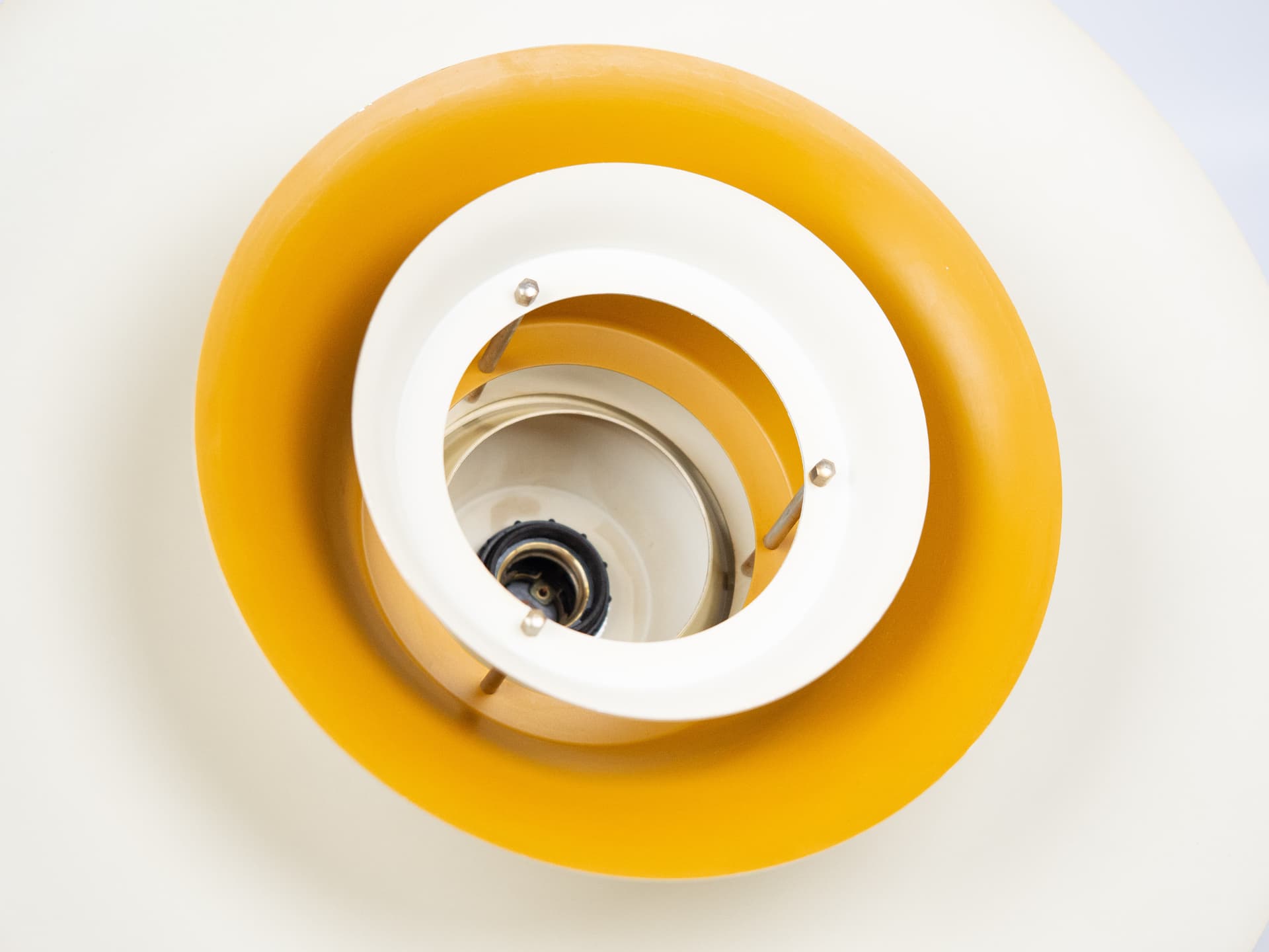 Lampa wisząca, złoty, aluminium, proj. B. Nordsted, Dania, lata 70. - 287208