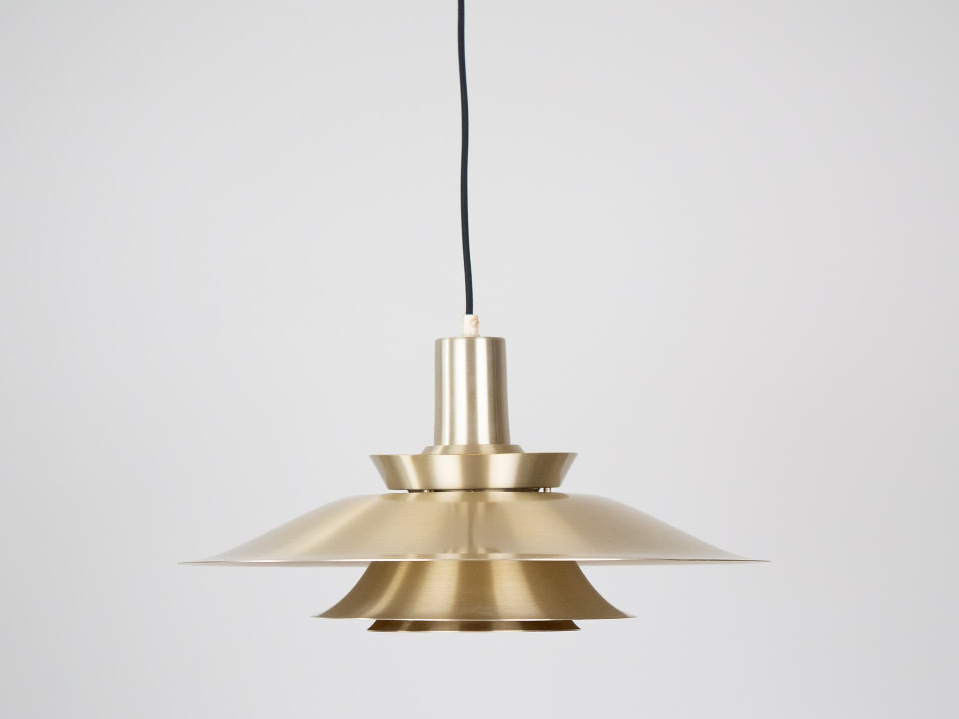 Lampa wisząca, złoty, aluminium, proj. B. Nordsted, Dania, lata 70. - 287200