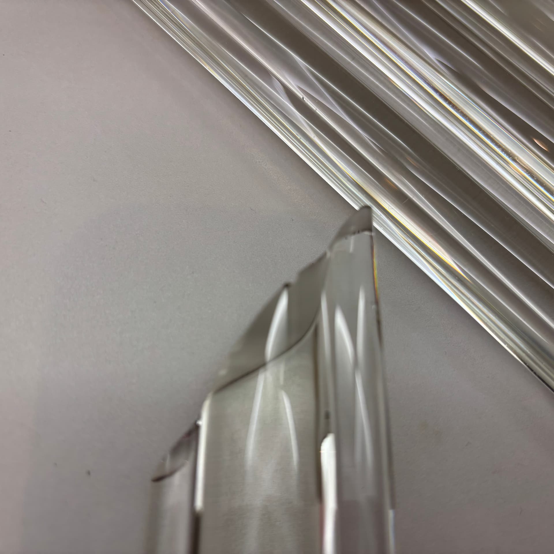 Para kinkietów, przezroczyste szkło, mosiądz złoty, Hiszpania, lata 90. - 287244