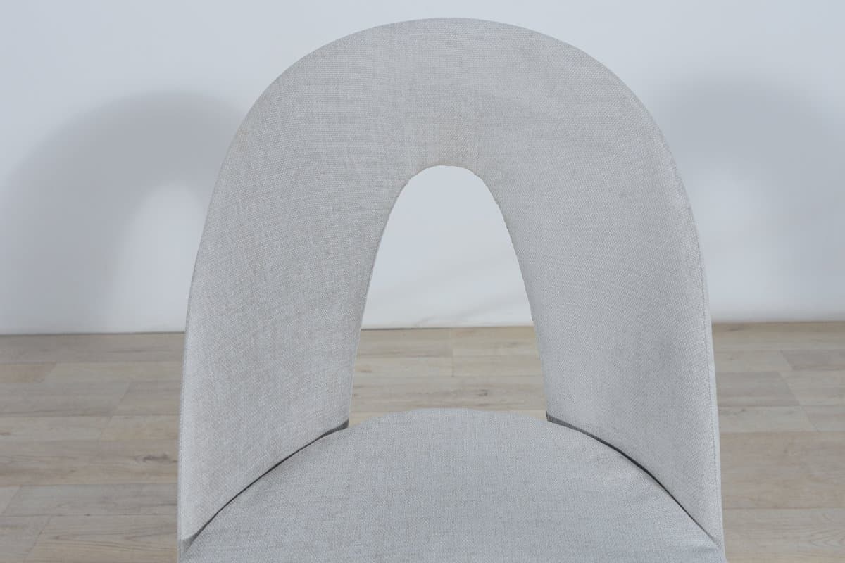 Komplet czterech krzeseł, tapicerka szara, drewno dąb, proj. A. Suman, Tatra Nabytok, Czechy, lata 60. - 287258