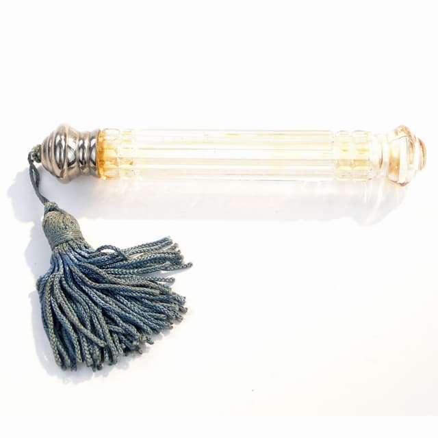 Perfume bottle, Art Deco, transparent glass, 1940s. - DIMENSION