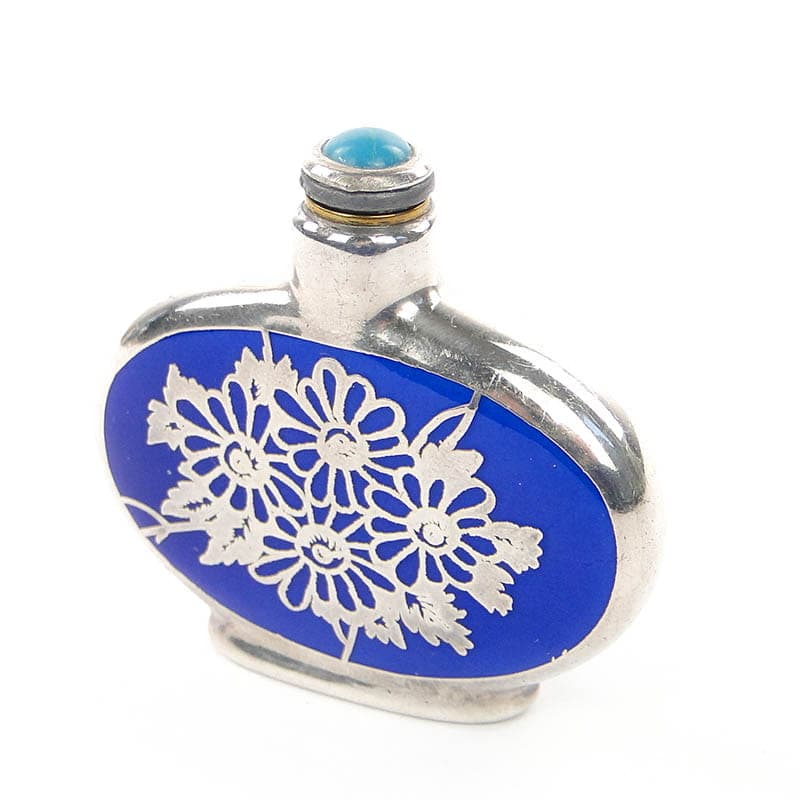 Perfume Bottle Art Nouveau, blue, porcelain, Sweden, early 20th c. - 287452