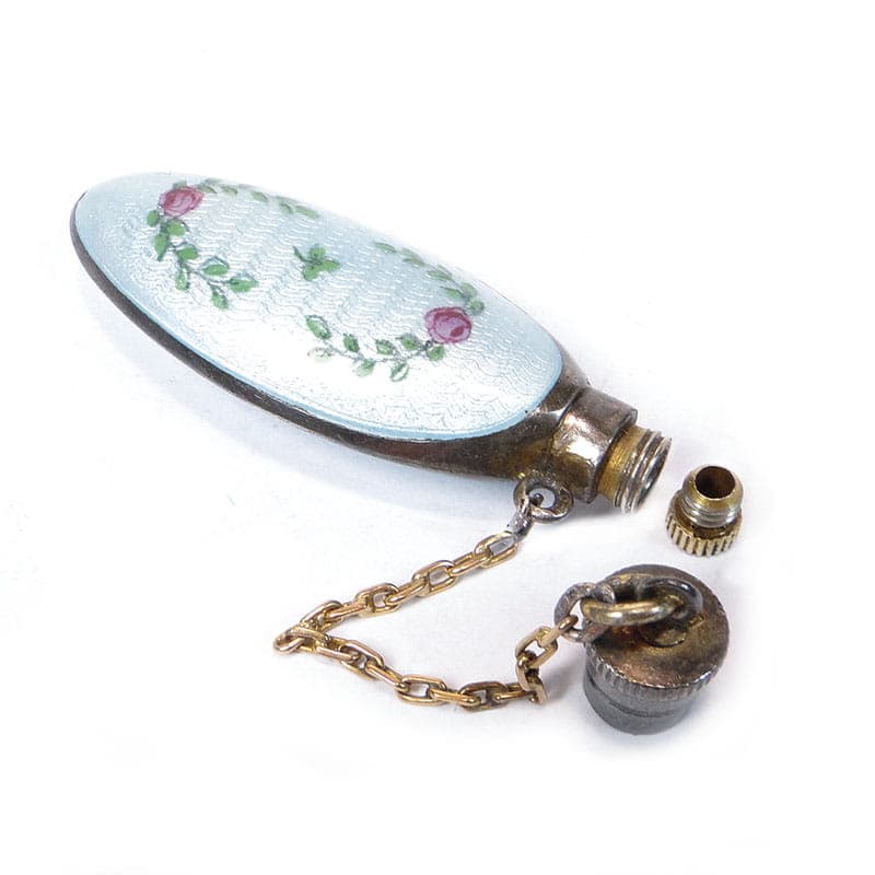 Perfume bottle, blue enamel, silver, Lenk, Austria, early 20th c. - 287486