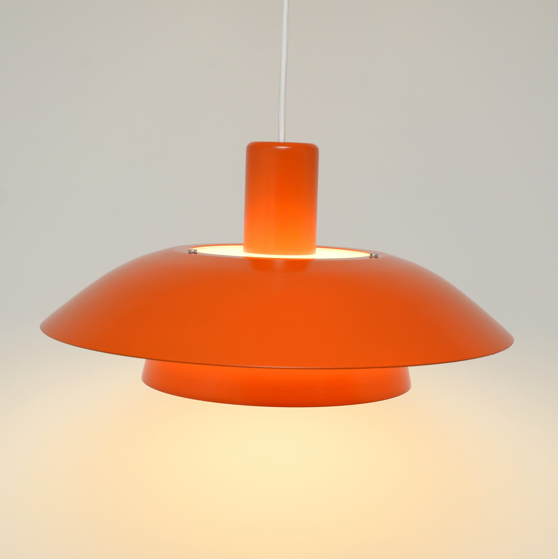 Lampa wisząca, pomarańczowy, metal, Dania, lata 70. - 287499