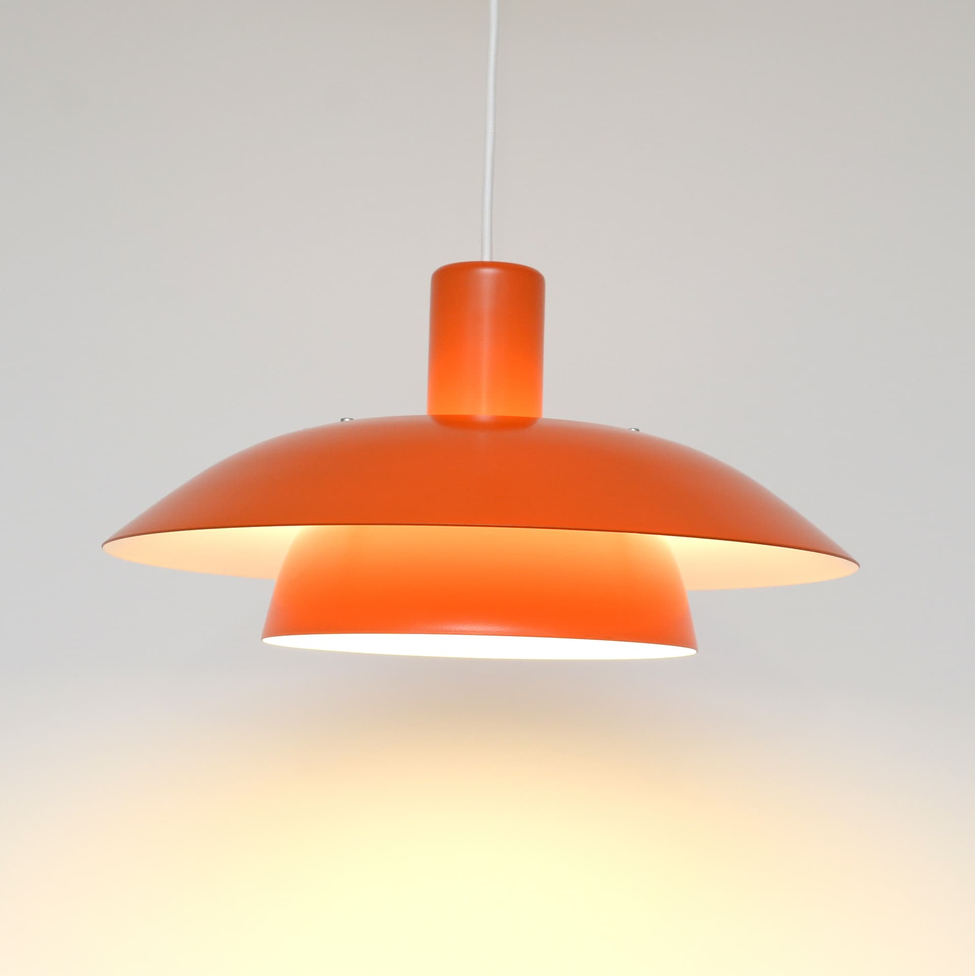 Lampa wisząca, pomarańczowy, metal, Dania, lata 70. - 287497