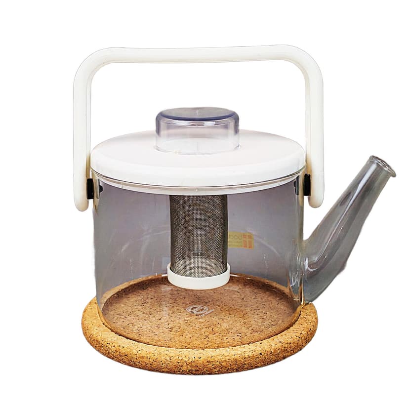 Czajnik, transparentny, szkło, proj. C. Jorgensen, Bodum, Dania, lata 80.