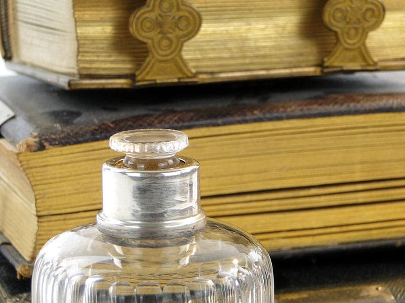 Perfume Bottle, transparent, crystal, silver, France, early 20th c. - 287532