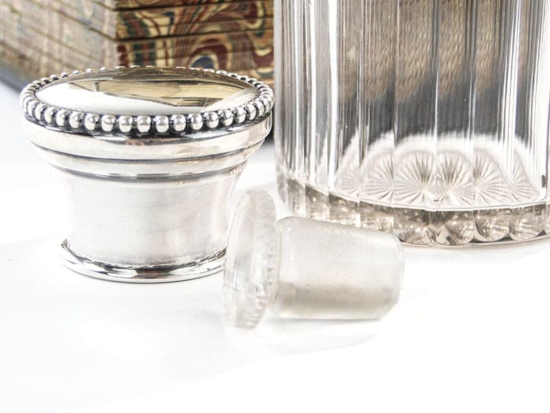 Perfume Bottle, transparent, crystal, silver, France, early 20th c. - 287538