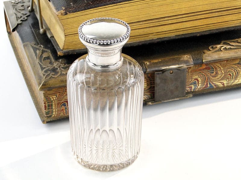 Perfume Bottle, transparent, crystal, silver, France, early 20th c. - 287536