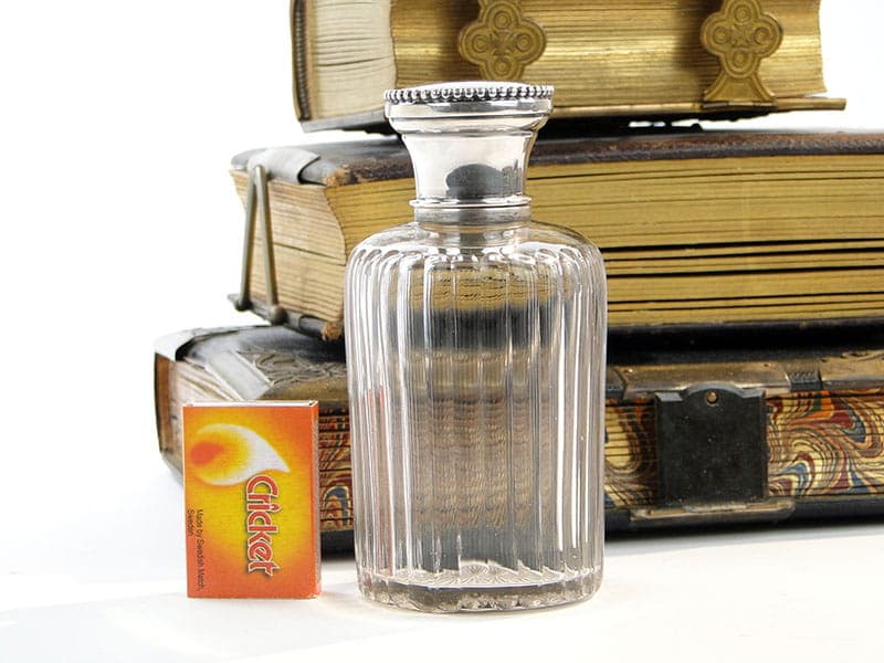 Perfume Bottle, transparent, crystal, silver, France, early 20th c. - 287535