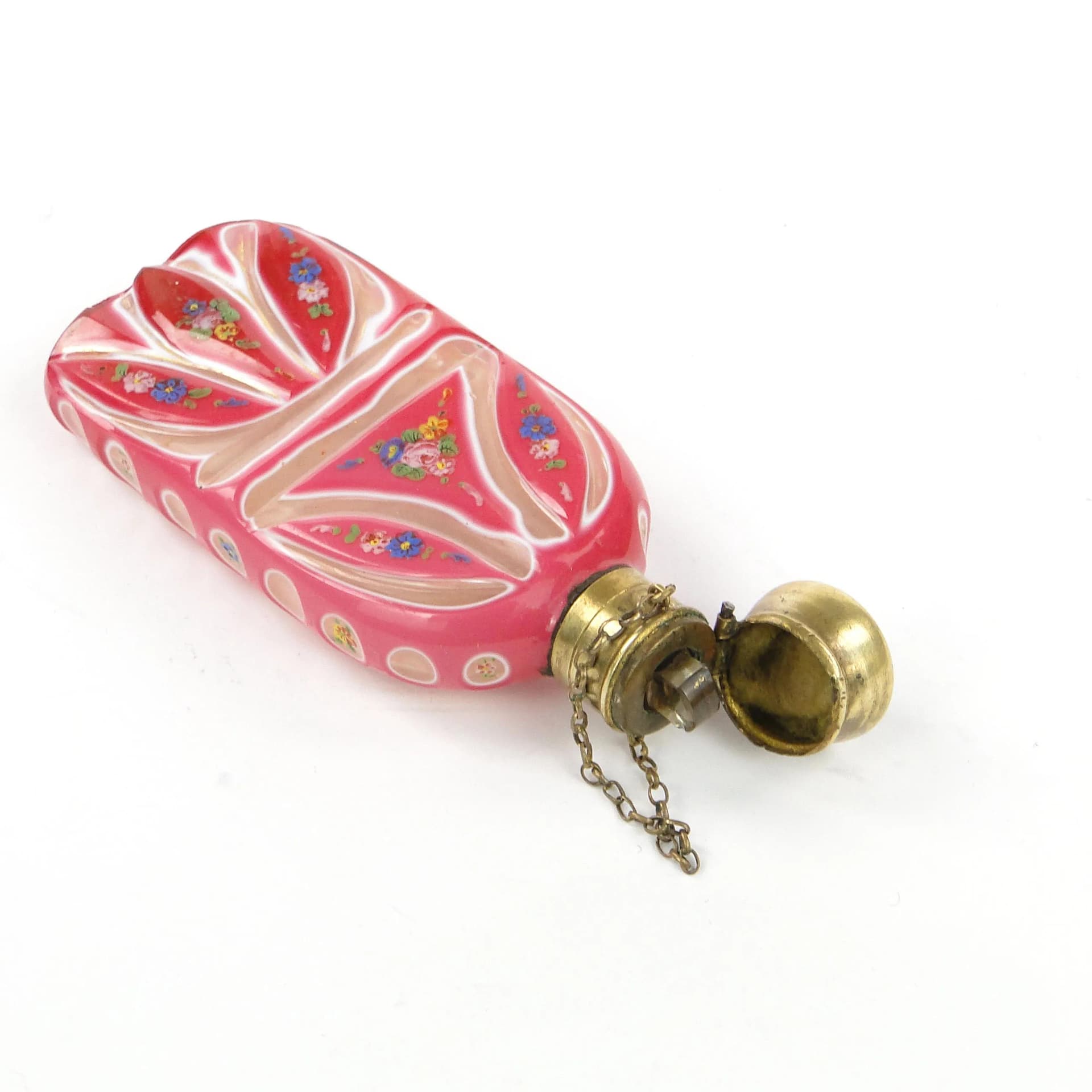 Perfume Bottle Biedermeier, multicolor glass, Austria, 19th c. - 287555