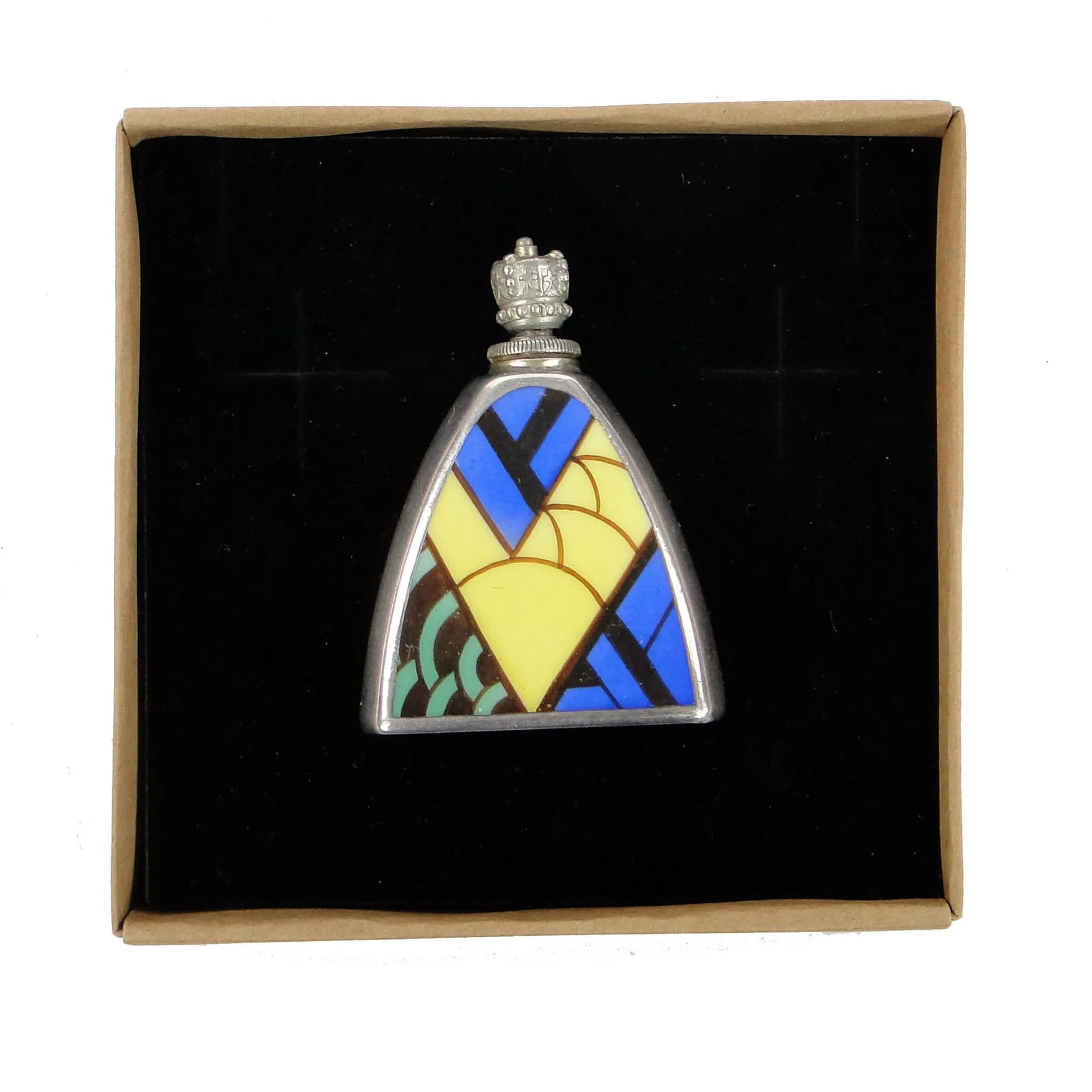 Perfume bottle Art Deco, multicolor, porcelain silver, Netherlands, 1920s. - 287564