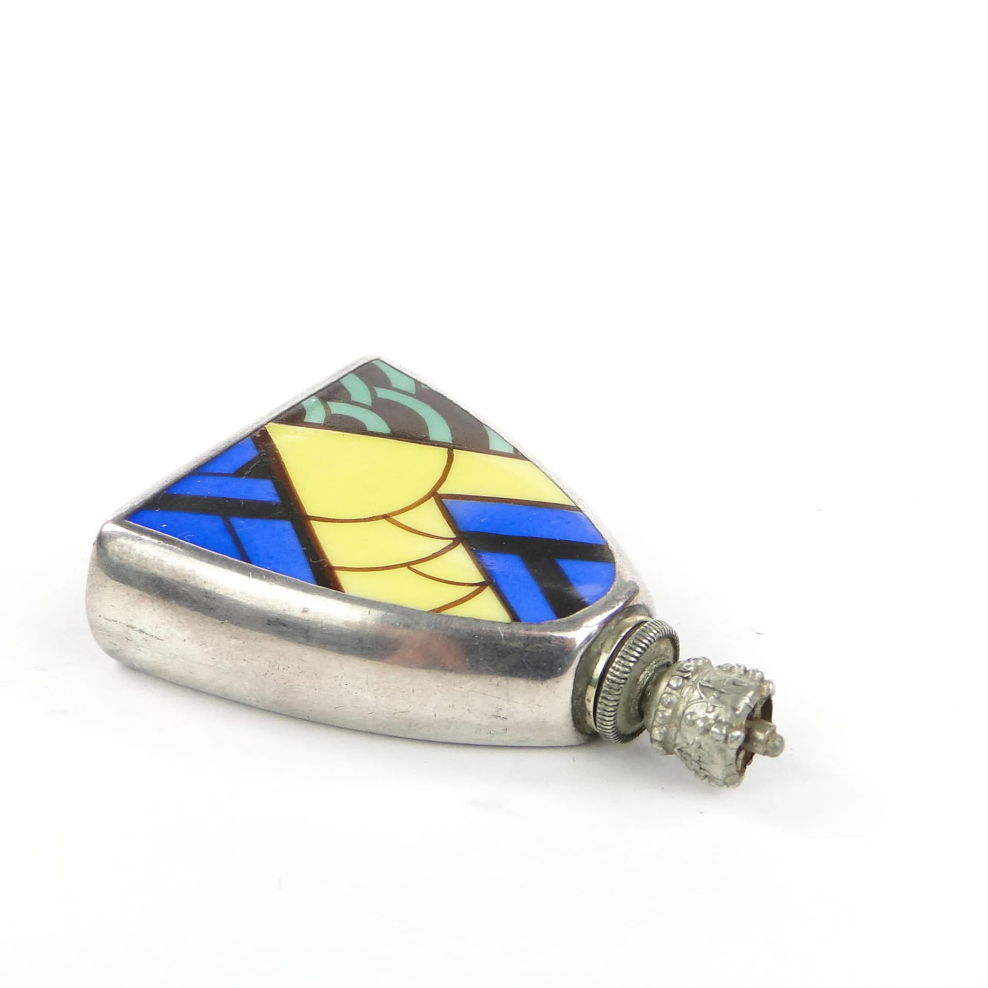 Perfume bottle Art Deco, multicolor, porcelain silver, Netherlands, 1920s. - 287567
