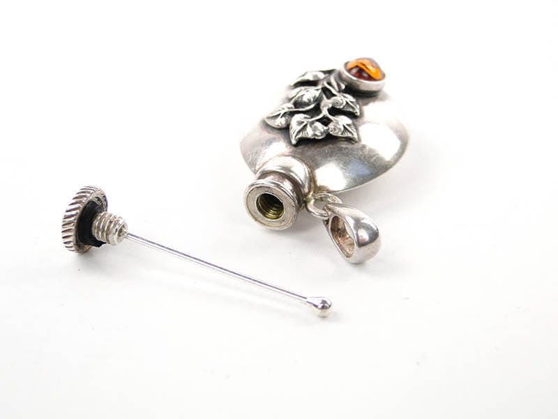 Perfume Flask, Art Nouveau, silver, amber, Poland, 1980s - 287582