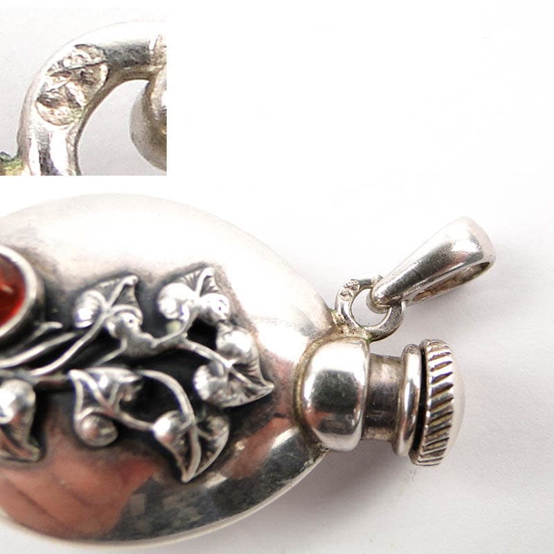 Perfume Flask, Art Nouveau, silver, amber, Poland, 1980s - 287583