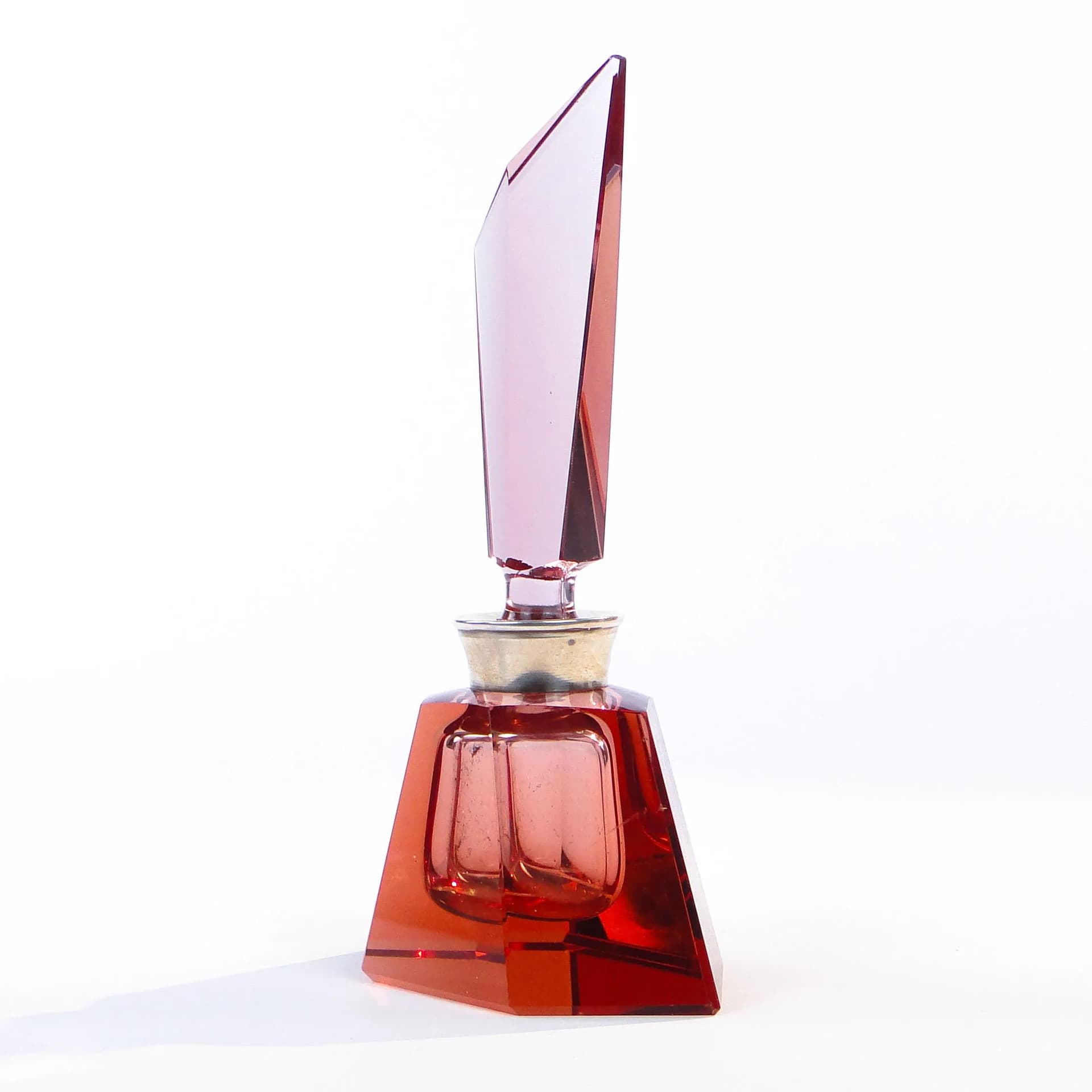 Perfume Bottle Art Deco, pink, crystal, Germany, 1930s - 287590