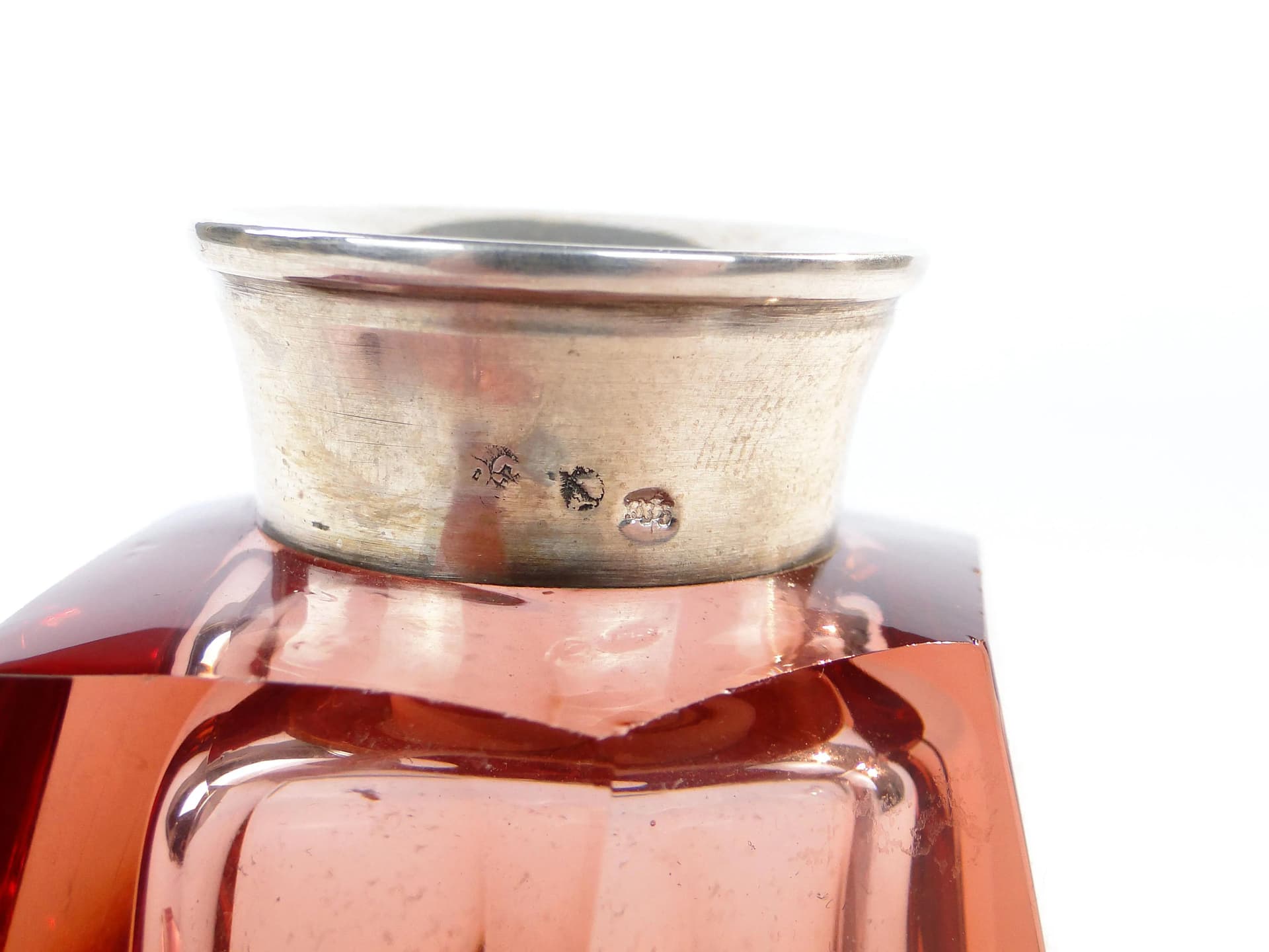 Perfume Bottle Art Deco, pink, crystal, Germany, 1930s - 287592